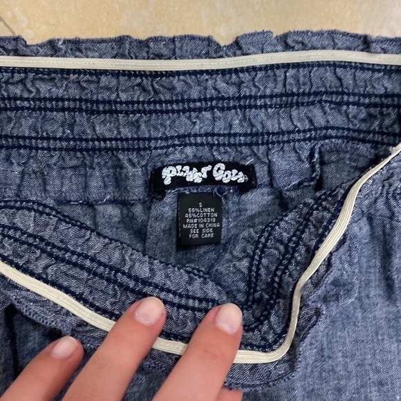 Strapless Chambray Jumpsuit w/ cinched waist - S - Picture 2 of 5